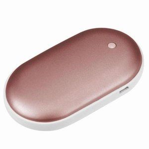 Rechargeable 2 in 1 Portable Travel Pocket Hand Warmer and Power Bank Rose Gold